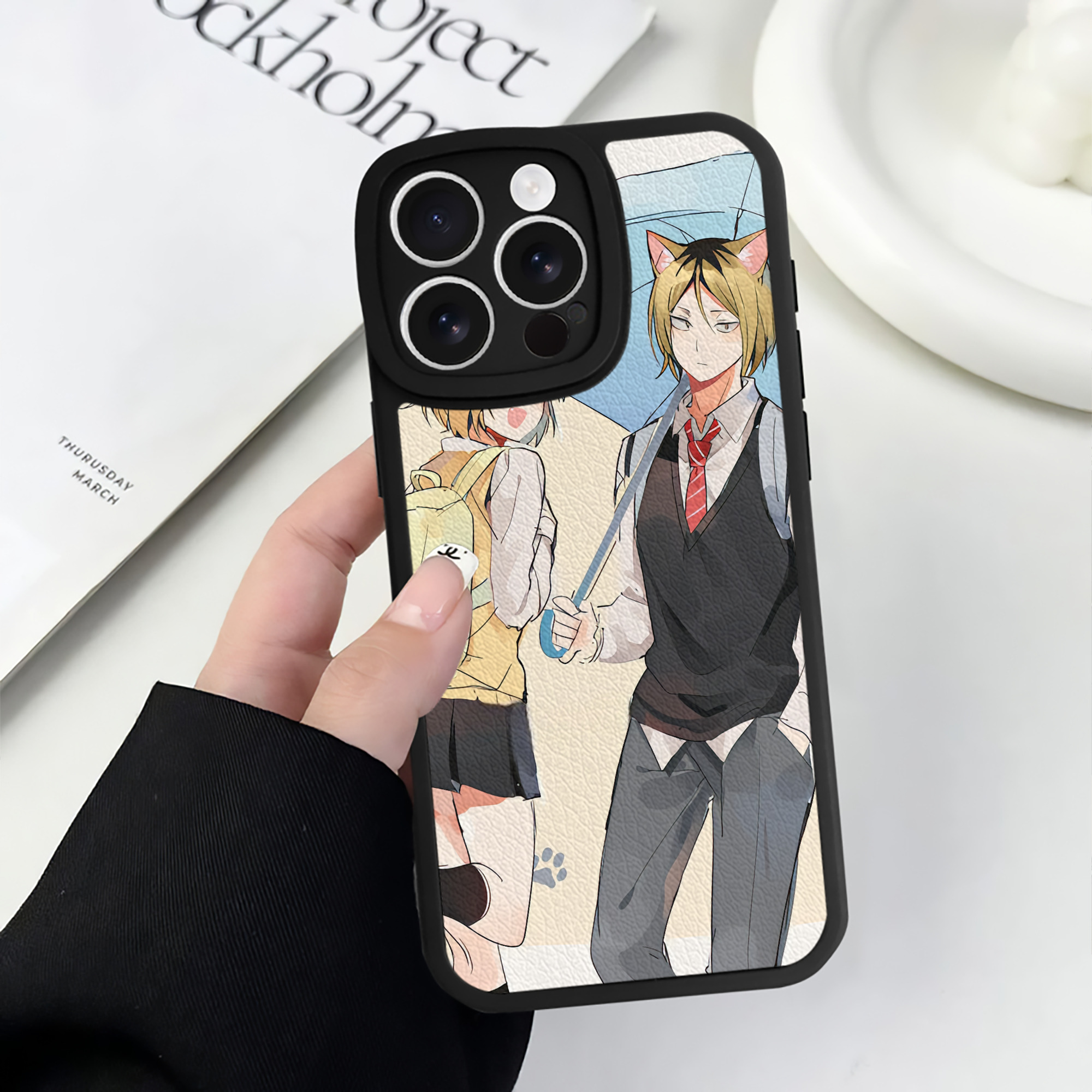 （画像用） ハイキュー!! Haikyu!! 【iPhone 16シリーズ対応】シリコンスマホケース（レザー調） 材質：シリコン